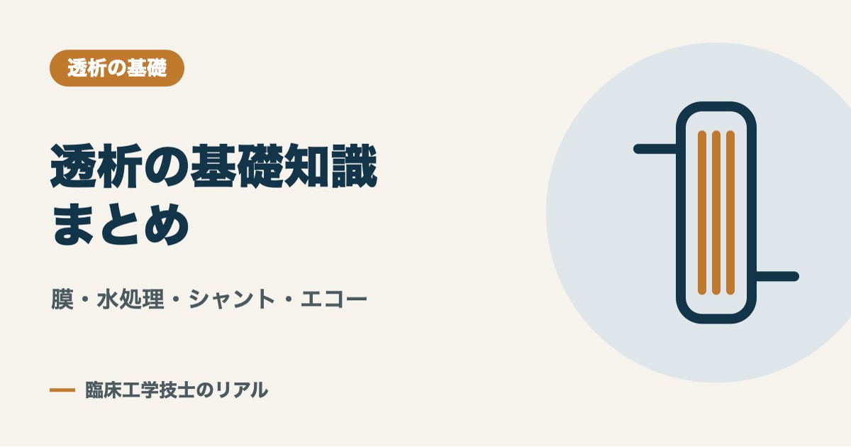 透析の基礎知識まとめ:透析膜・水処理・シャント・穿刺・エコーガイド下穿刺
